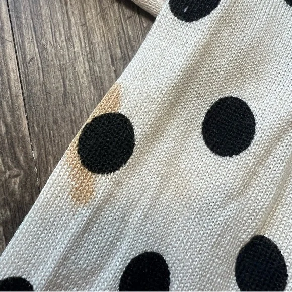 Entracte Vtg Silk Cashmere Polka Dot Crewneck Fitted Button Up Knit Cardigan M - Picture 16 of 16